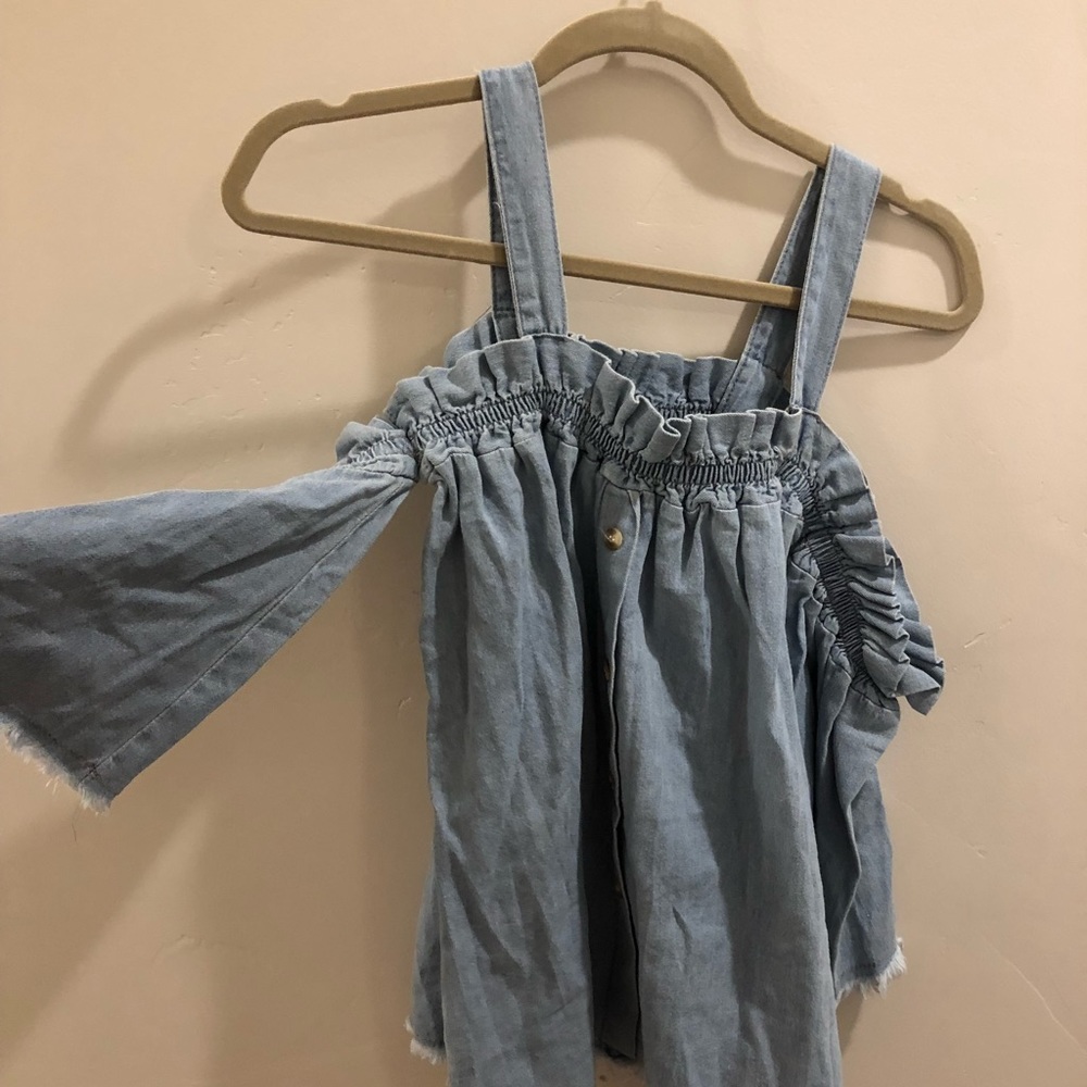 Off The Shoulder Chambray Shirt